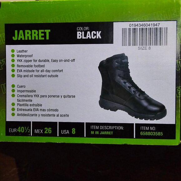 Men's Comfort Combat Tactical Boots Waterproof Slip Oil Resistant Zippered Black - Picture 3 of 10